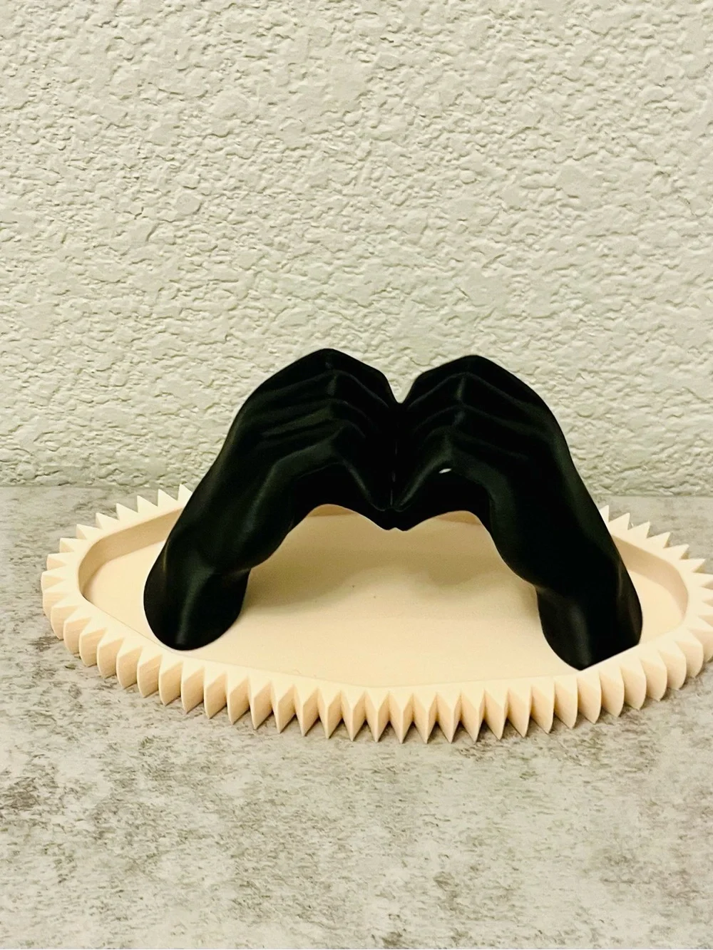 Decorative Black Hand Heart Sculpture